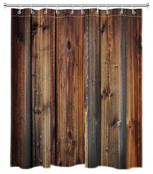 Farmhouse Style Rustic Barn Wood Shower Curtain Western Country Theme - White - View 4