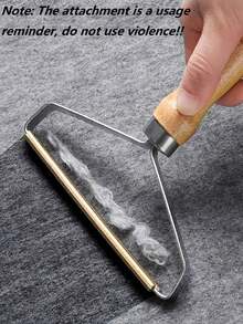 1/2pcs Household Manual Wooden Handle Woolen Coat Scraper, Dry Cleaner Pet Carpet Double-Sided Scraper - Multicolor - View 3
