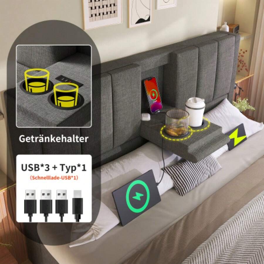 Bed Frames - Grey - View 1