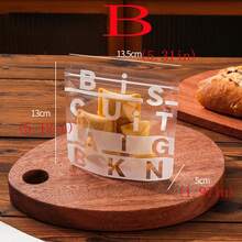 50pcs/Pack Transparent Ziplock Bags With Printed English Letters, Baking, DIY, Cafe, Dessert Shop, Cookies, Candy Packaging - Multicolor - View 3