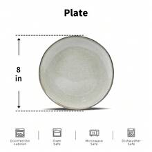 Handmade 8 Inch Ceramic Dessert Plates Set Of 12 - Organic Wavy Edge With Unique Reactive Glaze Grey, Microwave & Dishwasher, Scratch Resistant For Daily Use, Elegant Serving Dishes For Cake, Appetizers, Snacks - Grey - View 2