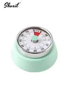 shoxil 1 chiếc đồng hồ bấm giờ nhà bếp kiểu cổ điển bằng thép không gỉ, có mặt sau từ tính, đếm ngược 60 phút và chuông báo lớn - Đồng hồ bấm giờ cơ học lý tưởng cho việc nấu ăn, làm việc văn phòng và học tập. - hẹn giờ - Xem 12