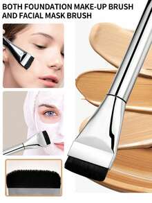 4 piezas Paleta de mezcla de maquillaje, Juego de paleta de herramientas de maquillaje profesional de acero inoxidable, Protege eficazmente la piel, Paleta, Paleta de mezcla de color, Pala de maquillaje de base, Brochas de maquillaje de base, Brochas de rubor, Brocha de detalle facial, Sombra de ojos con herramienta raspadora, Mezcla de pigmento profesional de maquillaje de pestañas. 1/2 piezas - Multicolor - Ver 2