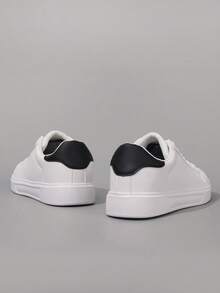 Giày casual unisex, giày nữ dạo phố & giày thể thao nam, giày nam buộc dây đế mềm thoải mái, giày cổ thấp nhẹ nhàng dùng hàng ngày, cỡ 36-45 - Đen và trắng - Xem 5