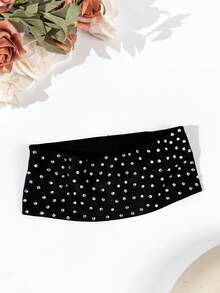 5条装女士休闲柔软吸水水钻针织罗纹运动发带，适合室内健身、户外运动、服装搭配、装饰，百搭时尚发饰，女士发带夏季穿搭 - 彩色 - 查看 16