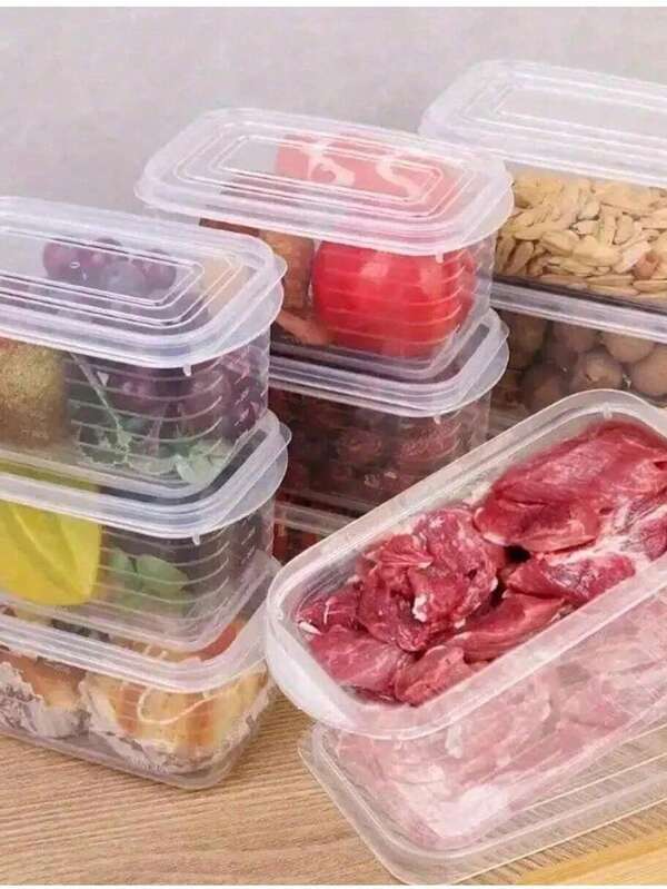 1/5pcs Airtight Transparent Plastic Food Storage Containers With Lids, Stackable For Refrigerator, Freezer, Kitchen, Outdoor Food Storage Organization