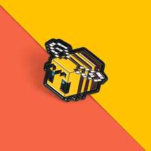 Game Merchandise Accessories Cartoon Pixel Bee Shape Paint Alloy Badge Accessories Brooch Pins Bag Charms - XZ3884 - 查看 7