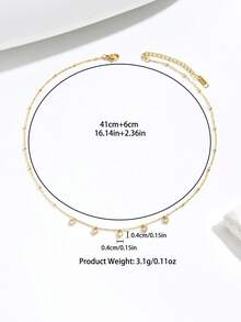 1pc European And American Luxury Heart Zirconia Pendant Necklace, Fashionable Minimalist Elegant Design Personalized Necklace Jewelry, Suitable For Women To Wear To Banquets, Parties, Festivals And Daily Occasions - Necklace - View 5