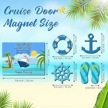 6/8 piezas Pegatinas magnéticas para decoración de puerta de barco de crucero, adecuadas para ancla, decoración de puerta de barco de crucero, salvavidas, coche, refrigerador, decoración de vacaciones al aire libre, primavera y verano - 6Pcs - Ver 5