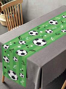 1pc Football Table Runner, Size 180*35cm, Polyester Tablecloth, Football Party Decor, Football Match Decor, Sports Theme Birthday Party Supplies, World Cup Home Decor, Kitchen Decor, Baby Party Decor, Tabletop Decor, Room Decor, Ideal For Football Fans, Football Party Favors, 2026 World Cup Decoration - Football - View 8