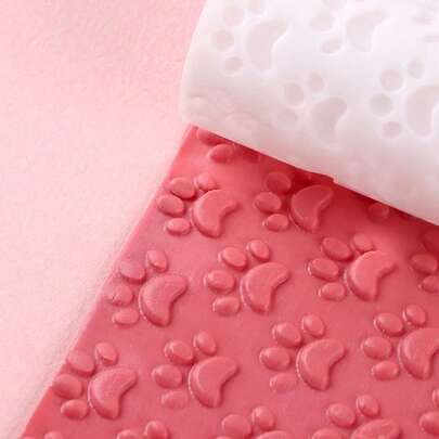 1 PC Dog Paw Print Pattern Polymer Clay Texture Roller, Polymer Clay Earring Making Roller - Very Suitable For Making Polymer Clay Texture Sheets