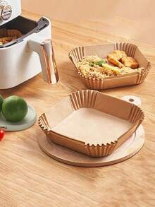 Disposable Air Fryer Paper, Square & Round Pizza Pad, Cake Baking Grease-Proof Paper - Multicolor - View 8