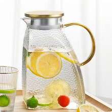 Fridge Door Glass Pitcher With Stainless Steel Lid - 60oz (1.8L) Large Borosilicate Carafe | Heat & Cold Resistant Carafe With Handle, Dishwasher Friendly | Perfect For Cold Brew, Iced Tea, Lemonade, Coffee & More - Clear - View 11