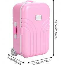 Accesorios para Muñecas Mini Maleta de Viaje, Muñecas Maleta de Viaje Juguete para Bebé, Maleta de Bebé Juguete Linda Maleta de Plástico con Ruedas Mini Caja de,40984311 - Rojo - Ver 6