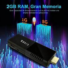 AMOROSA 1Pieza TV Stick Android 15.0 con 2GB RAM + 8GB ROM,TV Stick Decodificador,Smart TV Stick Streaming Incluye Control Remoto,Cable y Adaptador Entretenimiento Familiar-Envío Local - Tipo de Enchufe A USA (110-127V) - Ver 4