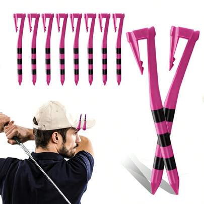 40 Paquete de Tees de Golf de Plástico Irrompibles con Diseño de Clip para Gorra GKANDI, Tees Impresos con Anillo de Alta Visibilidad en Blanco, Verde y Morado para una Fácil Localización, Altura Consistente para un Posicionamiento Confiable