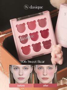 Dasique 9-Color Lip & Cheek Palette, High Color Payoff, Long-Lasting, Natural Glow, Lightweight & Breathable, Vegan Formula, Creates Refined Lip Makeup, Versatile & Fashionable, Ideal Gift For Christmas And Holidays - #06 Sweet Bear - View 2