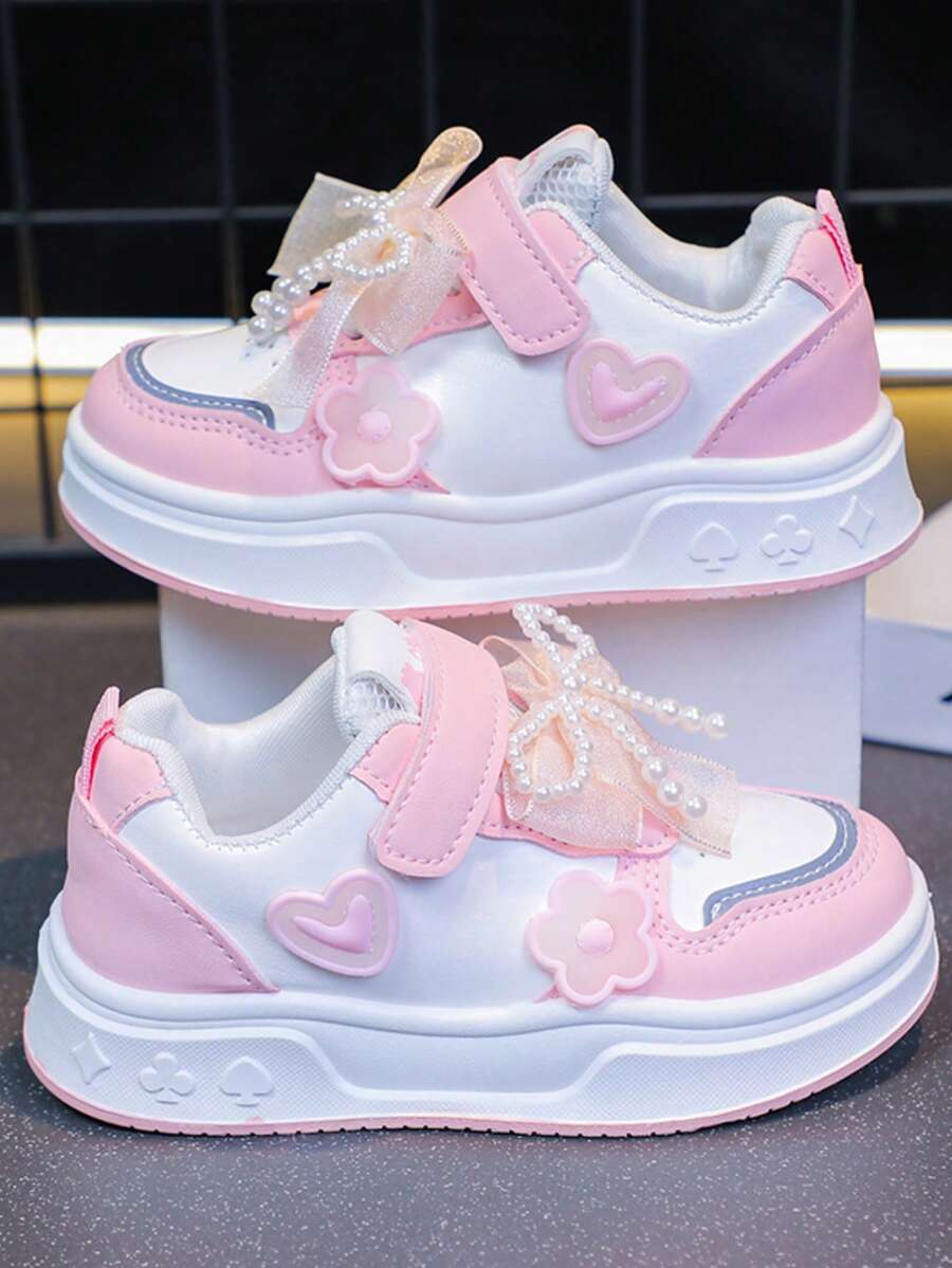 儿童/青少年滑板鞋，软底，防滑，休闲鞋，跑步鞋，运动鞋，男女通用 - 粉色 - 查看 1