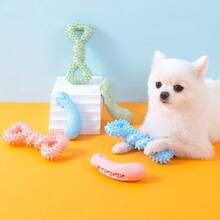 Durable Rubber Bone Dog Chew Toy, Suitable For Medium And Small Dogs Teething, Dog Chew Toy - Multicolor - View 1