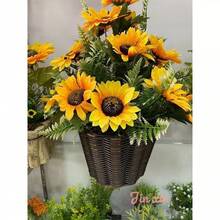 Kit 2 Buque com 5 Flor Girassol Artificial P/Decoração casamento, arranjos Buque Moderno 2026 - Amarelo - Visão 2