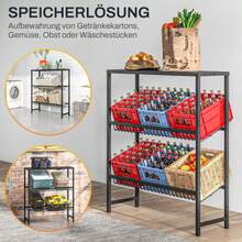 Freestanding Beverage Can Holder, 6-Can Capacity, Adjustable Height, 3 Tiers, Non-Slip, Dimensions 103 X 33 X 113.5 Cm, Black Steel - Black - View 10