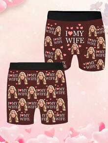 1-Piece Custom Face Underwear Personalized Men's Underwear, Custom Pictures, Underwear With Photos, Custom Face Underwear, Boyfriend Husband Gifts, Men Customized, Winter, Personalized Gifts, Anniversaries, Holidays, Ideal Gift For Boyfriend Bedroom, Living Room - Redwood - View 6