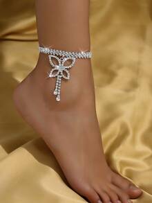 1件/套蝴蝶结造型新娘女士时尚手链闪亮珠宝手链适合作为母亲节礼物、生日礼物、高端晚礼服。 - 6020 - 查看 12