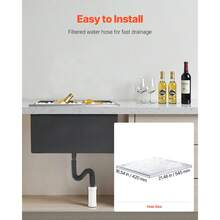 Einbau-Eisbox (508 x 355 x 342 mm) Edelstahl-Einbaukühler, 30 L gewerbliche Drop in Ice Chests mit Topfdeckel für den Außenbereich, inklusive Abflussrohr-Set, für kalten Wein Bier - 508 x 355 x 342 mm - Übersicht 5
