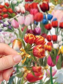 50/150张郁金香贴纸，适用于厕所、浴室、日记、剪贴簿、相册、工艺装饰等，文具用品，趣味贴纸，Kindle适用 - 花 - 查看 7