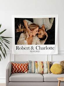 Customized Couple Gift, Personalized Photo Tapestry, Wedding Party Backdrop, Birthday Decor, Anniversary Photo Banner Gift, Gift For Her - Multicolor 10 - View 10