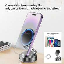 1pc Vacuum Suction Cup Magnetic Car Phone Holder, Rotatable Foldable Multifunctional Car Navigation Mount - Multicolor - View 8