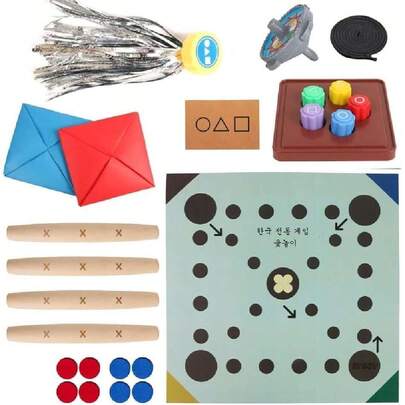 Gonggi Game,Korean Traditional Play Game Set,Juguete De Entrenamiento De Coordinación Mano-Ojojuego del Gonggi,Juego Coreano Ddakji,Jegi Chagi,Paeng-Y,Biseokchigi (Juegos Coreanos-B),40992308