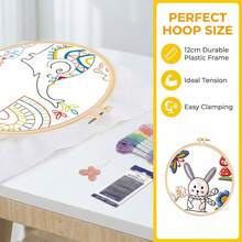 9 Sheets Preprinted Fabric Hand Embroidery Kit For Beginners, DIY Creative Sewing Kit With Stitch Book & Comprehensive Stitch Guide, Handmade Embroidery Stitch Book - A - View 8