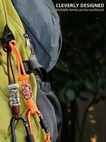 1pc Multi-Functional Outdoor Water Bottle Hanging Rope, With Climbing Buckle, Heavy-Duty Braided Rope, Anti Drop Strap, Hands-Free Hook, Heavy-Duty Aluminum Hook Ring, Creative Outdoor Hook Umbrella Rope, The Best Gift For Lovers, Friends, Family, Teachers, Essential For Outdoor Enthusiasts - Multicolor - View 5