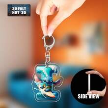 这款2D立体史迪奇冲浪亚克力钥匙扣，包含26个字母和一个史迪奇冲浪图案。男女皆宜，可爱小巧，可用作包包挂饰、车钥匙链或家居装饰。是生日、圣诞节、新年（情人节礼物、包包配件、车钥匙链）、斋月礼物的理想之选。2D平面设计。 - 彩色 - 查看 15