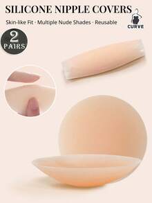 1/2 Pairs Of Reusable Silicone Nipple Covers – Invisible Self-Adhesive Breast Pads, Washable, Suitable For Backless Dresses, Wedding And Party Outfits. - Multicolor - View 17
