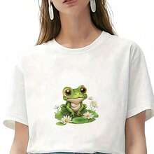 1pc/2pcs/3pcs Durable Long-Lasting Heat Transfer Stickers Of Frog On Lotus Leaf, For DIY T-Shirts, Sweatshirts, Jeans, Hoodies, Backpacks, Jackets, Handbags, Pillows - L - View 4