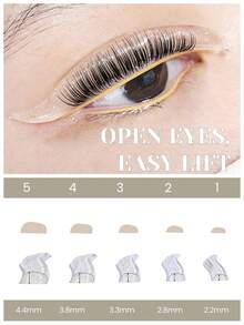 Lomansa 5pcs Self-Adhesive Eyelash Curler Pads, Eyelash Perming Pads, Suitable For Medium-Short Lashes, Reusable After Washing, Suitable For Salon And DIY - Multicolor - View 1