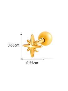 Toppiercing 1 pieza Pendiente de cartílago de acero inoxidable con diseño gráfico de moda coreana - Multicolor - Ver 2