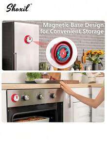 shoxil 1 chiếc đồng hồ bấm giờ nhà bếp kiểu cổ điển bằng thép không gỉ, có mặt sau từ tính, đếm ngược 60 phút và chuông báo lớn - Đồng hồ bấm giờ cơ học lý tưởng cho việc nấu ăn, làm việc văn phòng và học tập. - hẹn giờ - Xem 4