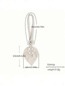 1pc Leaf Tassel Rope Tieback, Bohemian Style Home Decor, Handwoven Rope Decorative Tieback, Suitable For Thin And Thick Household Curtains - Multicolor - View 2