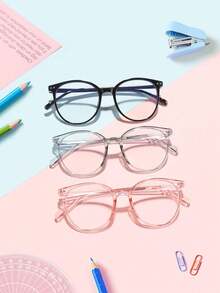 3pcs Pre-Teen/Teen (12-16 Years Old) Square Flat Lens Everyday Eyeglasses - Multicolor - View 7