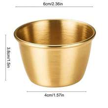 12个装不锈钢蘸酱碗，45毫升迷你可重复使用调味杯，适合家庭和餐厅使用，圣诞礼物 - 彩色 - 查看 11