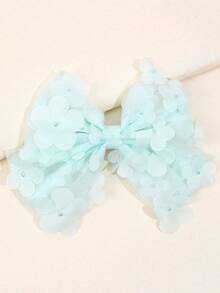 1pc Girls' Mesh Big Bow Hair Clip, Cute Flower Hair Clip, Elegant Solid Pink Hair Barrette, Girls' Alligator Clip, Sweet Hair Accessories - Flower Bow - View 11