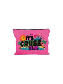 1个邮轮主题旅行化妆包，印有“邮轮时光”字样 - 充满活力的航海风化妆包，旅行收纳包，邮轮和海浪图案，耐用拉链收纳袋，休闲轻便的化妆包，非常适合存放洗漱用品和小物件，适合夏季户外活动、海滩度假、旅行、商务出行、健身、露营，是理想的生日礼物、节日礼物、派对礼物、度假礼物。 - 彩色 - 查看 13