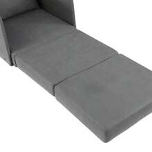 Sofa Bed 70x76x77cm, Single Sofa With Washable Cover And 2 Side Pockets, Cushions, Metal Frame, Grey For Living Room - Dark Grey - View 7