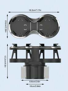 1个二合一车载杯架延长器，弹性可调节夹子，通用型，适用于轿车、卡车、SUV，可固定瓶子、马克杯、易拉罐、烟灰缸 - 雙杯架 - 查看 3