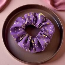 1个新款星月图案发圈，高弹力布艺发绳，休闲派对发饰，涤纶材质 - 彩色 - 查看 8