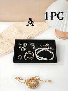 1个天鹅绒首饰托盘，可堆叠天鹅绒首饰收纳盒托盘，首饰展示抽屉托盘，适用于耳环、项链、手镯、戒指等多种款式，首饰收纳，结婚礼物，送给她的礼物 - 彩色 - 查看 11