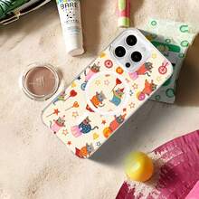 1pc Cream Circus Cats Pattern Clear Magnetic Acrylic Phone Case 1800 Strong MagSafe Shockproof & Crystal Clear Design Holiday Gift For Girlfriend Or Self Use Compatible With IPhone 17 16 15 14 13 12 11 XSMAX XS X Series & Galaxy S Series & Galaxy A Series & Galaxy Z Series - 無色 - 查看 7
